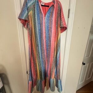 Buddy Love Coral and Blue Sequin Dress